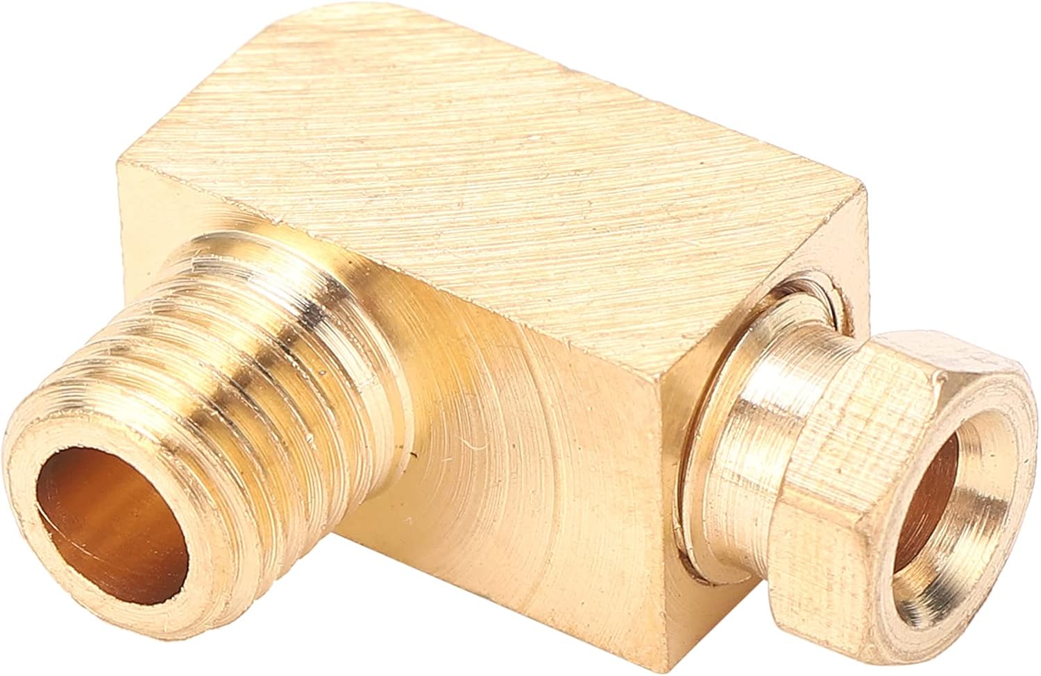 Respicefinem Brass 90 Degree Elbow Compression Tube Pipe Fitting Connector Adapter For Oil Lubrication Systempl608 6Mm 0. 24In M8 (PL408)