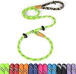 lynxking Slip Lead Dog Leash Reflective, 6 FT x 1/2" Heavy Duty Comfortable Strong Rope Leash for Large, Medium Dogs, No Pull Pet Training Leash (Black, Large 1/2in x 6ft-Slip Lead)