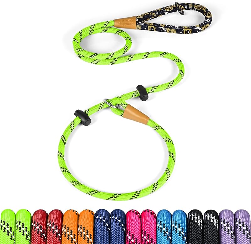Correa para perro con correa antideslizante, correas de cuerda trenzadas duraderas para entrenamiento reflectante | Cuerda de bucle fuerte, cómoda y resistente, 6 pies x 1/2 pulgadas, correa para caminar para entrenamiento de mascotas sin tirones, para perros grandes, medianos y pequeños