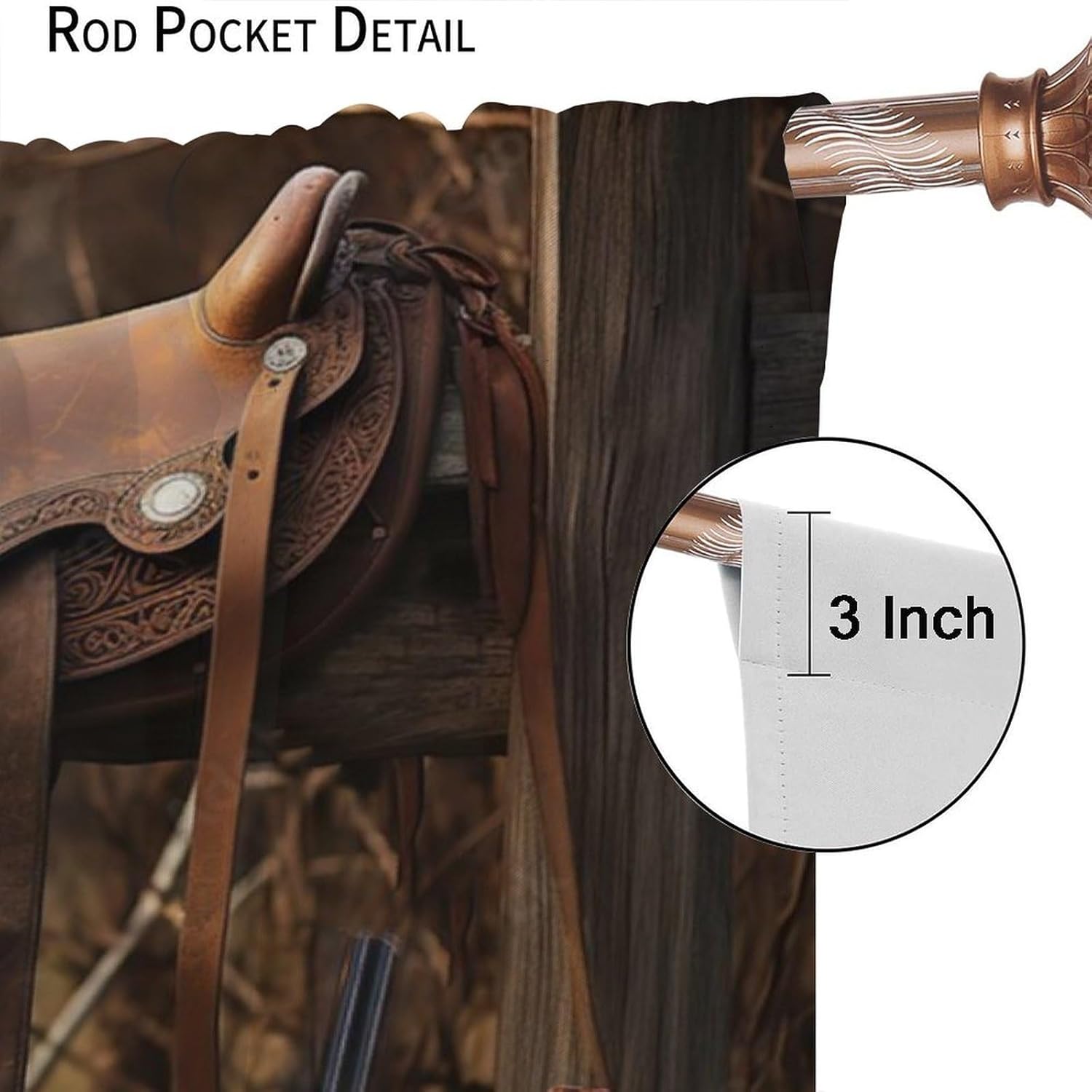 Brebasf Western Cowboy Blackout Curtains Retro West Traditional Style Barn Door Wooden Board Cowboy Theme Window Thermal Insulated Darkening Rod Pocket Curtains for Bedroom 2 Panels 72" L x 31.5" W
