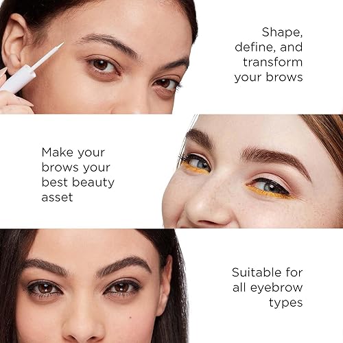 Miniatura 3 de Arches & Halos Bolígrafo de punta de cerdas finas, fórmula cremosa y construible para dar forma y definir las cejas, impermeable, de larga duración,