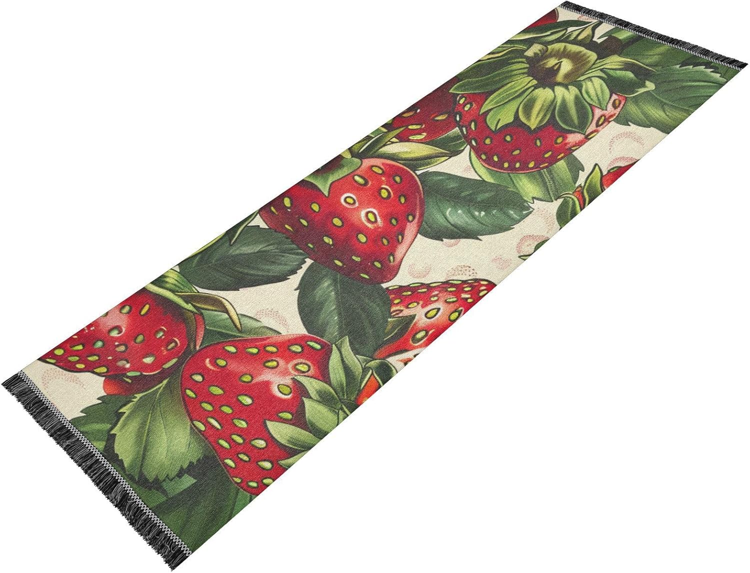 Non Slip Runner Rug Washable Area Rugs Delicious Strawberries Carpet for Hallways Kitchen Laundry Room Bedroom