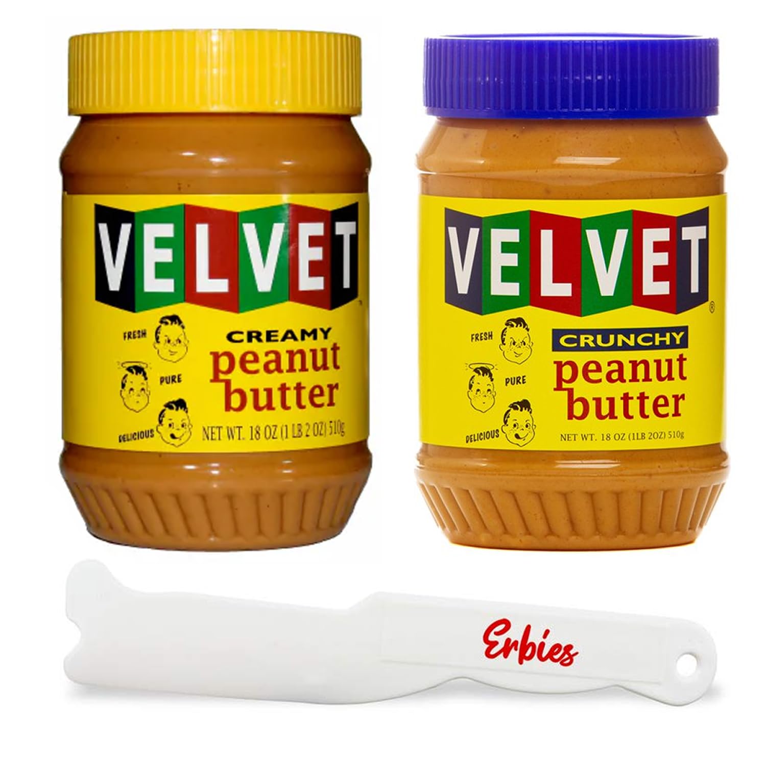 Velvet Peanut Butter Delicious Creamy Peanut Butter and Crunchy Peanut Butter
