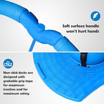 Pogo Jumper مع مقبض ومضخة الكرة ، لعبة القفز العالي Bounce Jump Trick Board Pogo Bouncing Ball Safe and Fun Pogo Stick for Kids Boys Girls and Adults ( Blue )