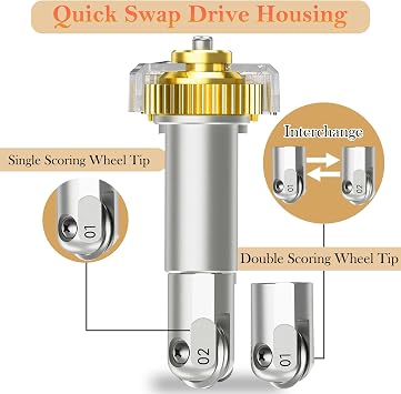Scoring Wheel Combo Pack Tool, Scoring Wheel Compatible with Cricut Maker Machine, Single Scoring Wheel Tip+Double Scoring Wheel Tip and Quickswap Drive Housing,for Making Cards,3D Home Decor Etc