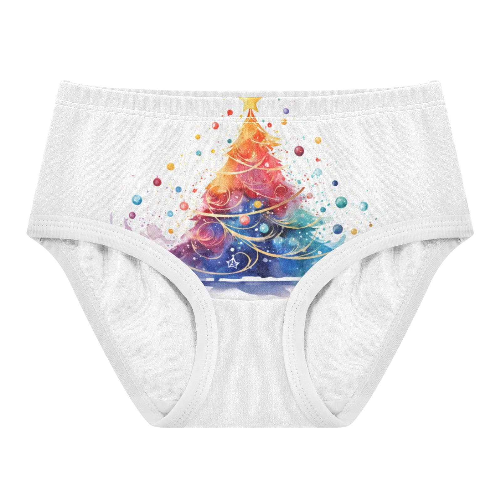 ALAZA Toddler Girls Cotton Hipster Underwear Soft Christmas Tree 2 Pack 2T