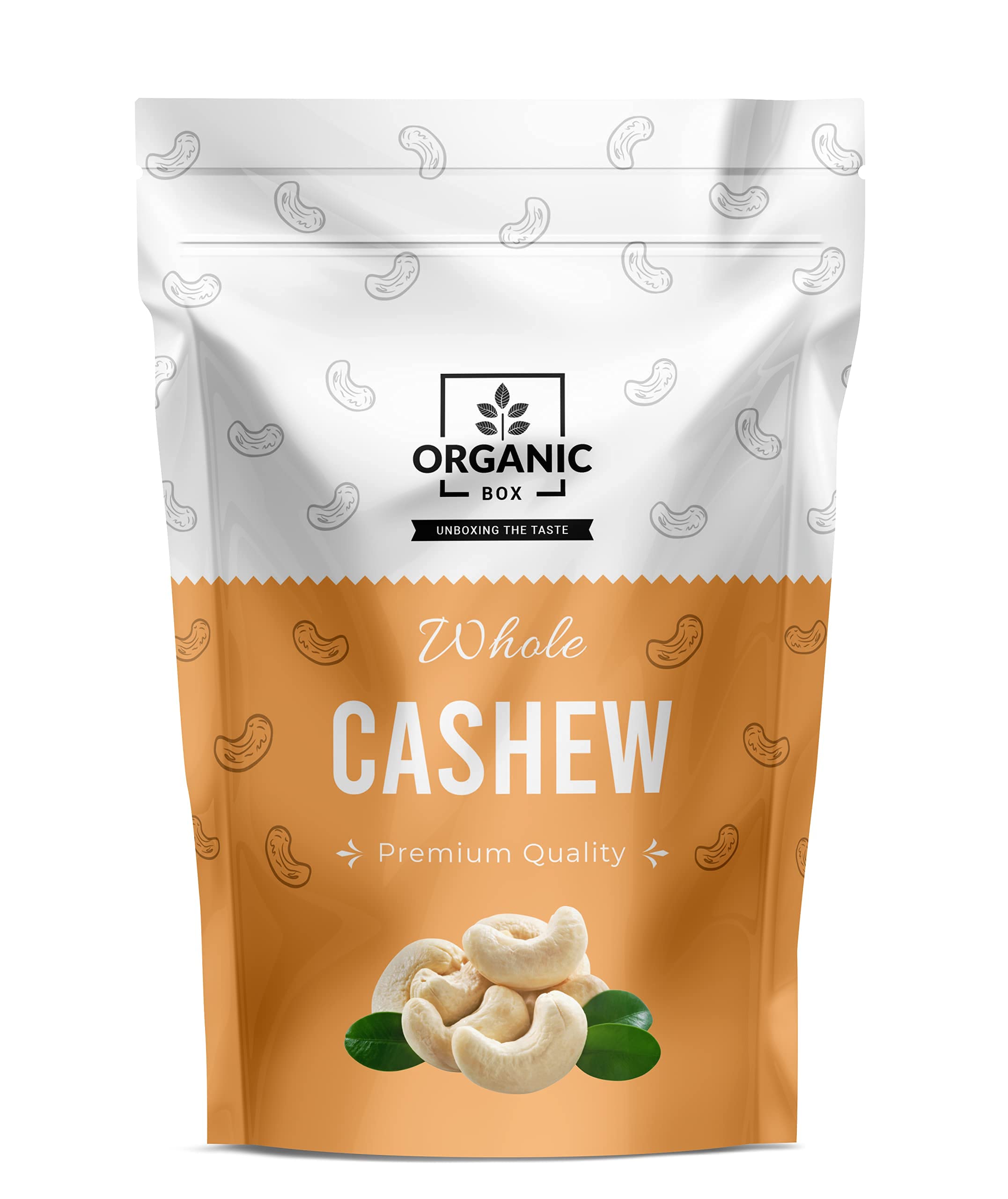 Organic Box Cashew Nuts/Kaju Whole Kernels - Crispy, Crunchy (500 Gram) - Diwali Gift Pack