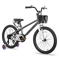 JOYSTAR Pluto 12 14 16 18 20 Inch Kids Bike with Light Up Training Wheels, Kids' Bicycle for Boys Girls Age 3-12 Years, Children Bikes, Multiple Colors