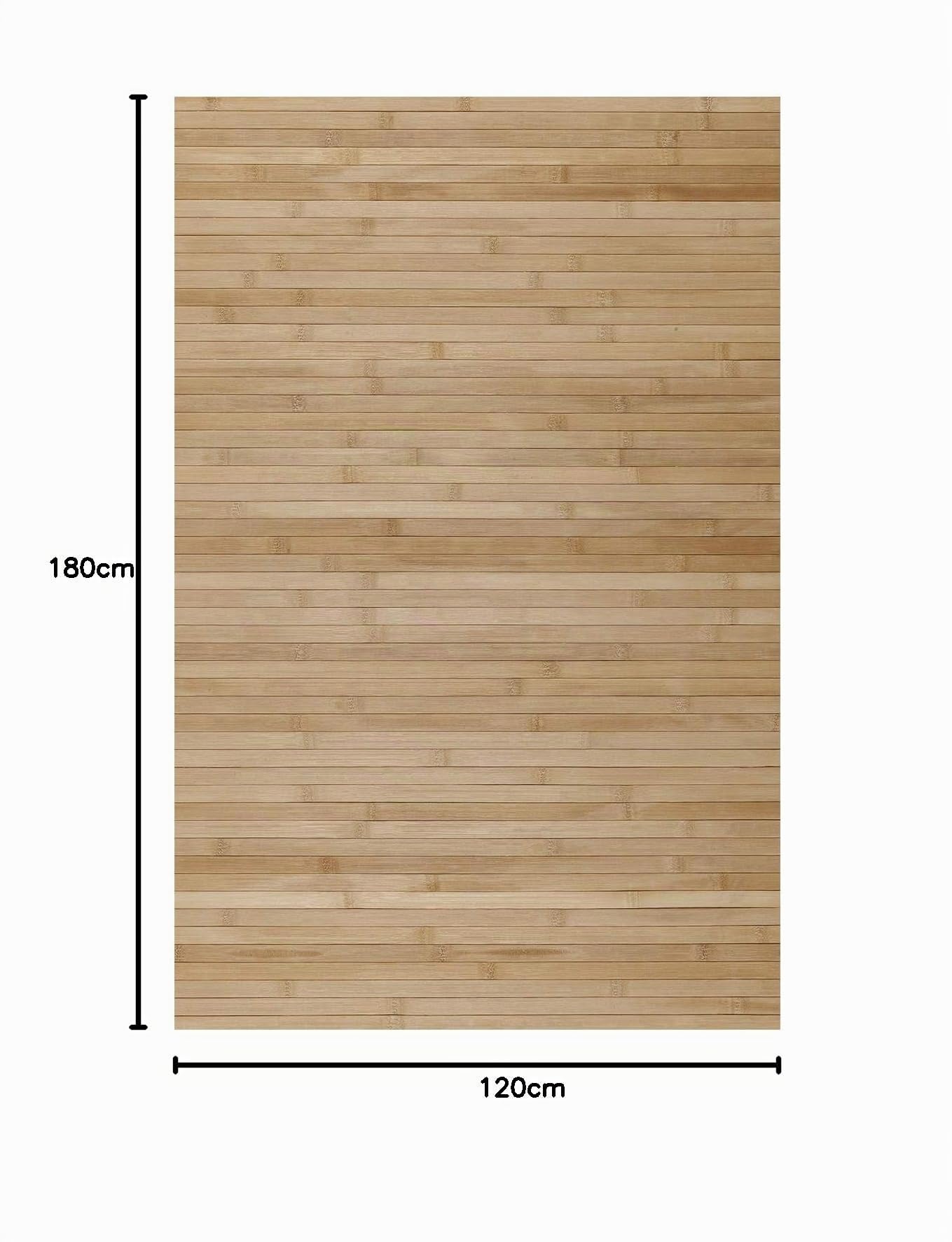 STORESDECO - Tapis Antidérapant en Bambou Naturel Idéal pour Le Salon, Le Couloir, La Salle De Bain... Effet Parquet ! Disponible en Grandes Tailles | Marron Clair, 50 cm x 200 cm
