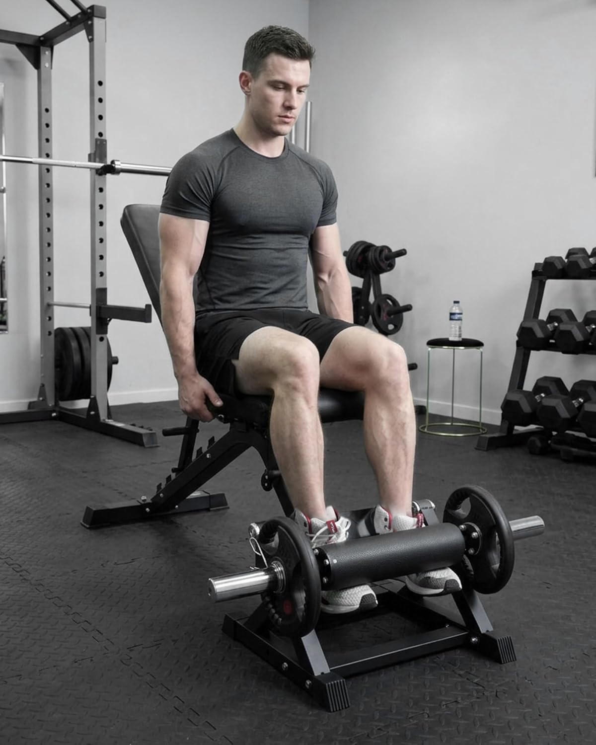 GuuG Tibialis Trainer Tib Bar: Tibia Dorsi Calf Machine Fits Olympic-Sized Change Plates Flexion Lower Body Leg Day Essential Tibia Isolation