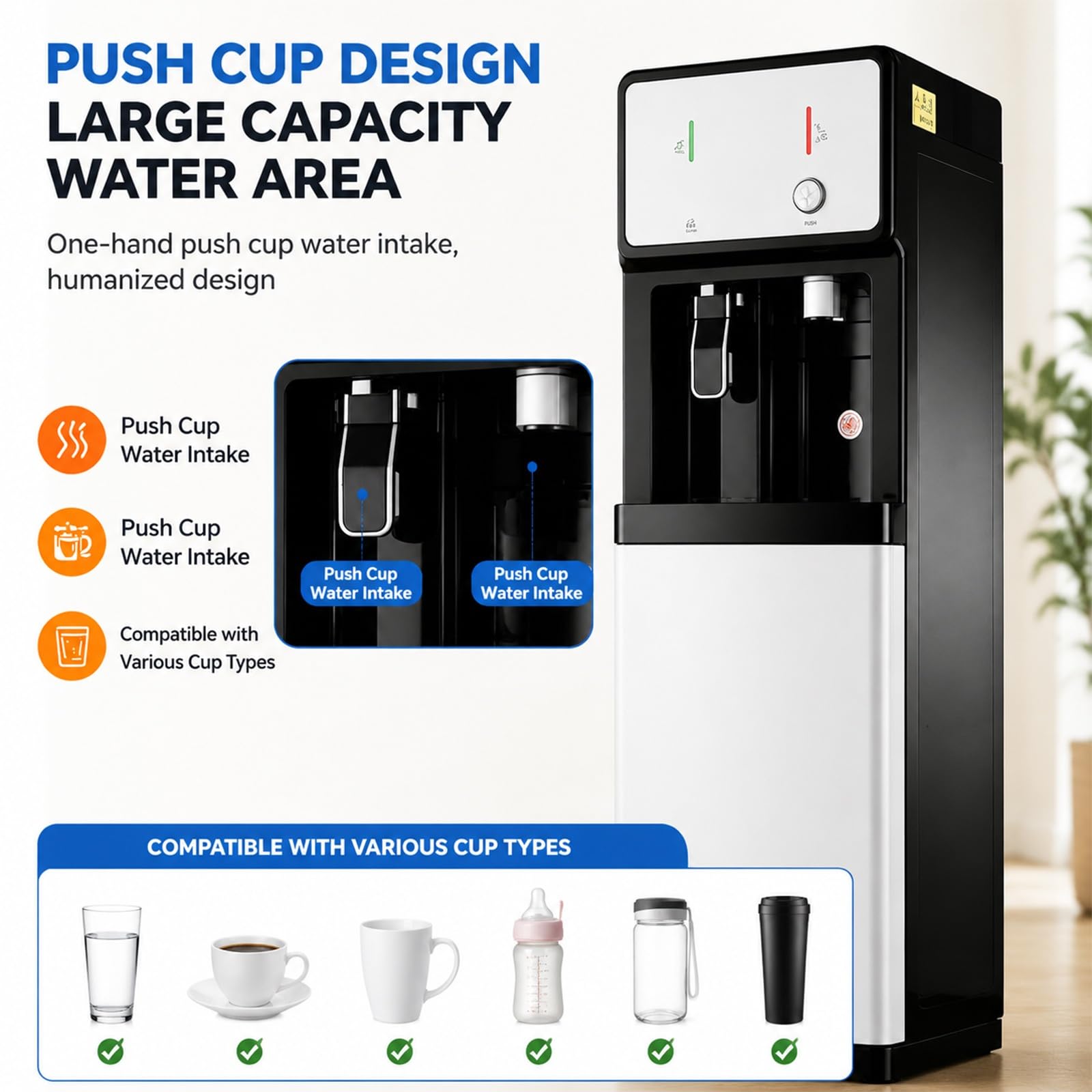 Distributeur Sol Chargement Bas 3s 3-en-1 Chaud/Froid/pièce Silencieux