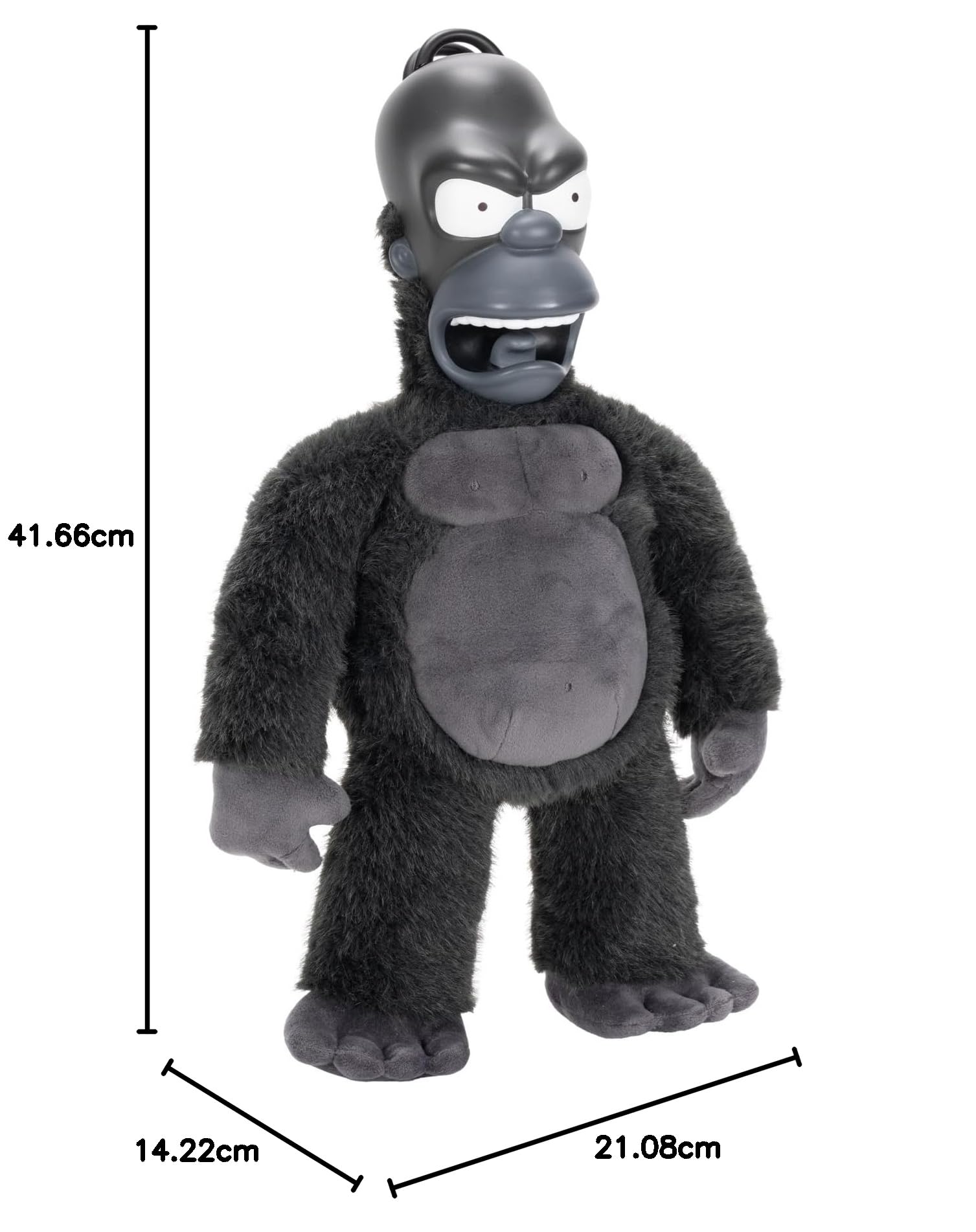 Peluche da collezione di Re Homer dei Simpson, prodotto da Jakks Pacific, con licenza ufficiale, alto 40 cm, ispirato all'episodio "La casa sull'albero dell'orrore"