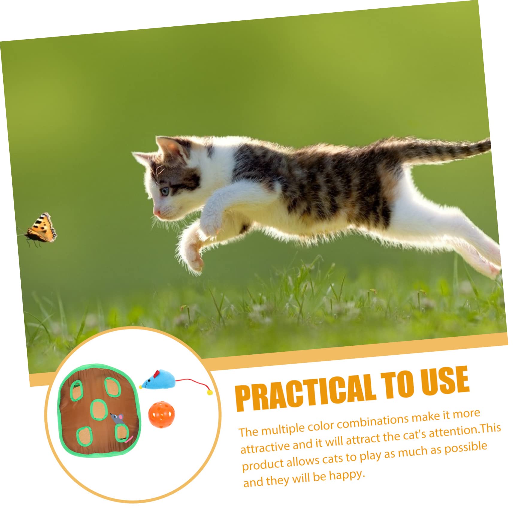 DOITOOL 4juegos Túnel Interactivo para Gatos Diseño De Nueve Agujeros Juguete De Exploración para Estimulación y Ejercicio Diario De Mascotas