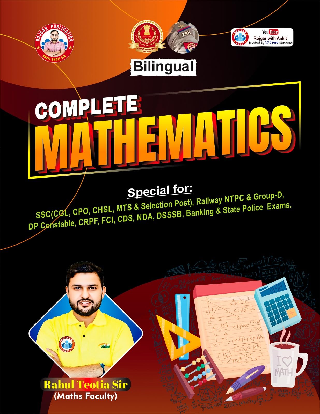 Complete Mathematics Bilingual Book 2025 by Ankit Bhati & Rahul Sir.