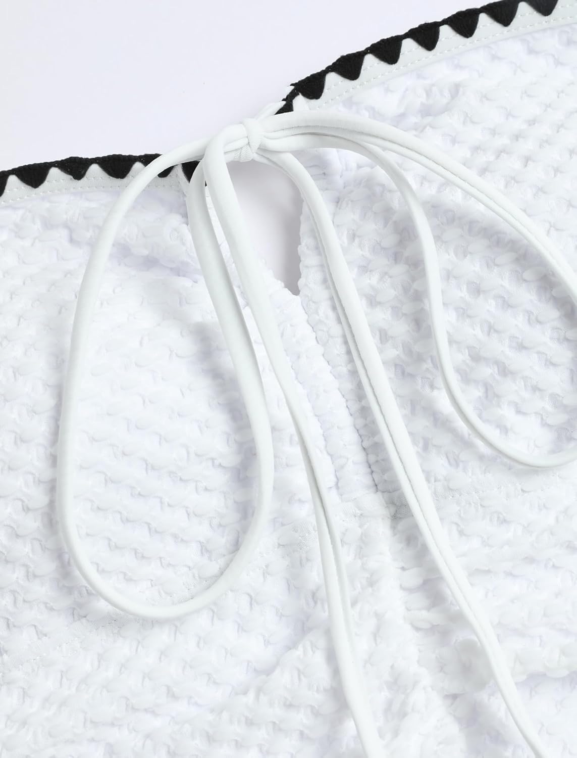 ZAFUL Women's Bandeau Tankini Swimsuit Asymmetrical Slit Bowknot String High Cut Fairyland Cheeky Bathing Suit - Image 6