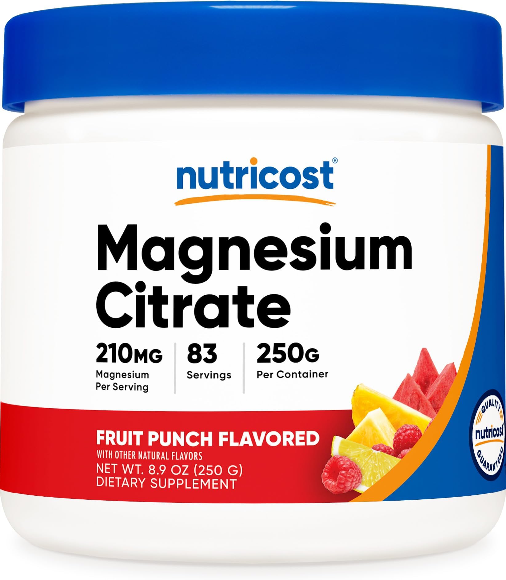 Magnesium Citrate Powder (Fruit Punch, 250 Grams) - 210mg of Magnesium Per Serving