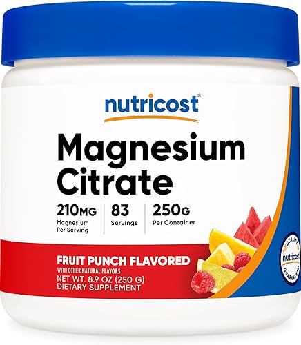 Nutricost Polvo de citrato de magnesio (ponche de fruta, 8.82 oz)