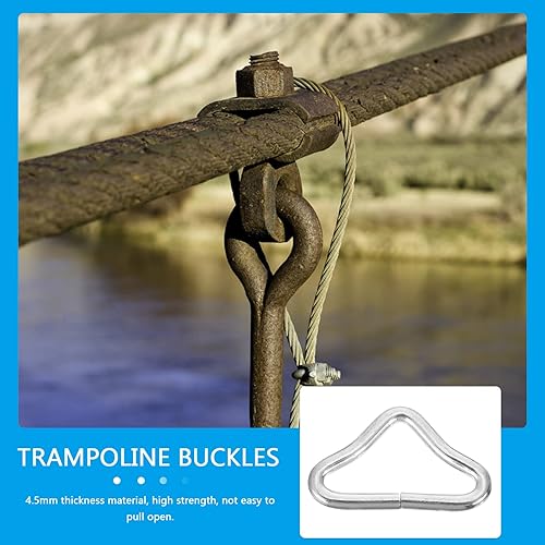 Miniatura 9 de EXCEART 40 piezas de anillos triangulares para correa de repuesto de trampolín, bolsa de cinturón de reparación