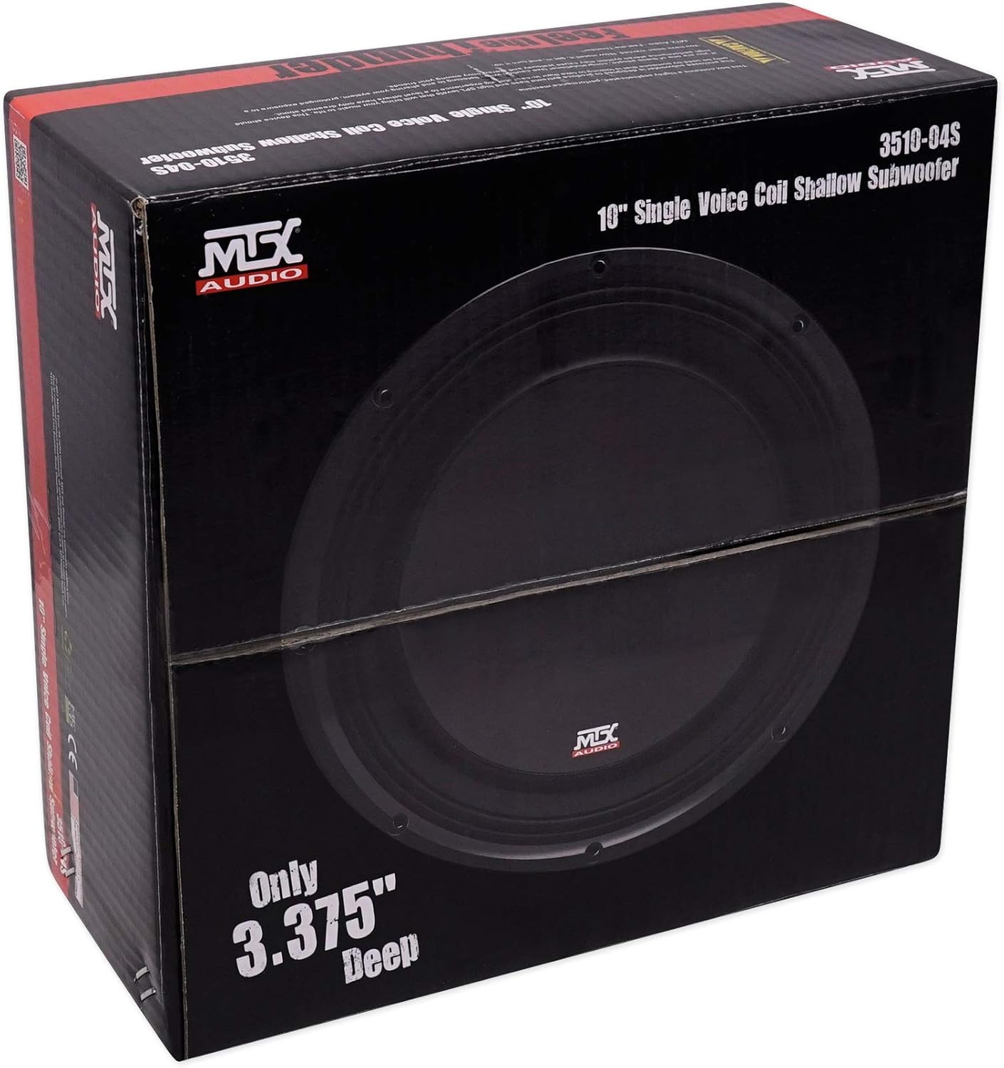 MTX 3510-04S 10" 600 Watt Shallow Mount Car Audio Subwoofer Slim Sub SVC 4-ohm