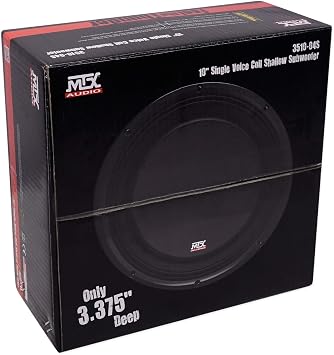 MTX 3510-04S 10 600 Watt Shallow Mount Car Audio Subwoofer Slim Sub SVC 4-ohm