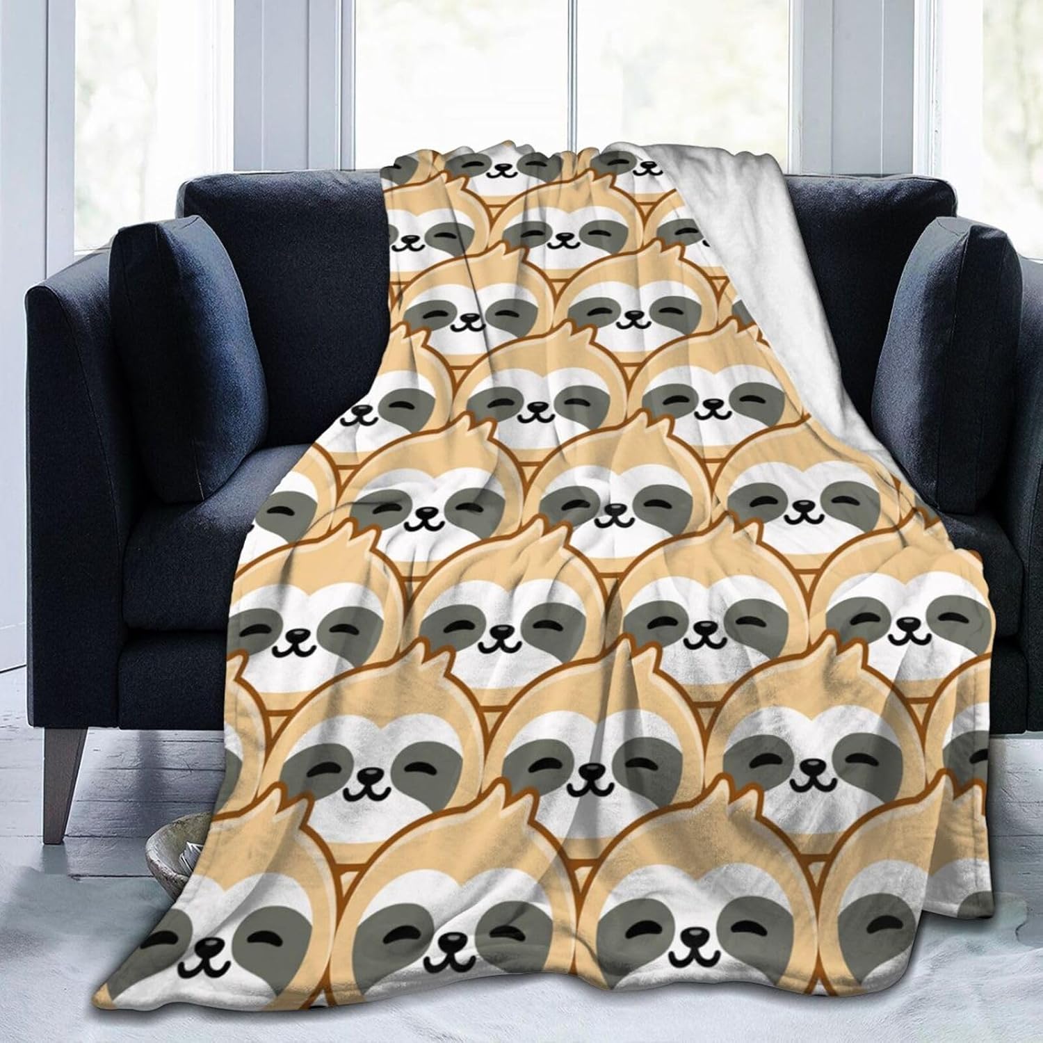 Sloth Blanket for Boys Girls, Cute Sloth Themed Design Printed Throw Blankets for Kids Lap, Chair Sofa, Warm Soft Cozy Blanket, 40"x 50" - Image 2