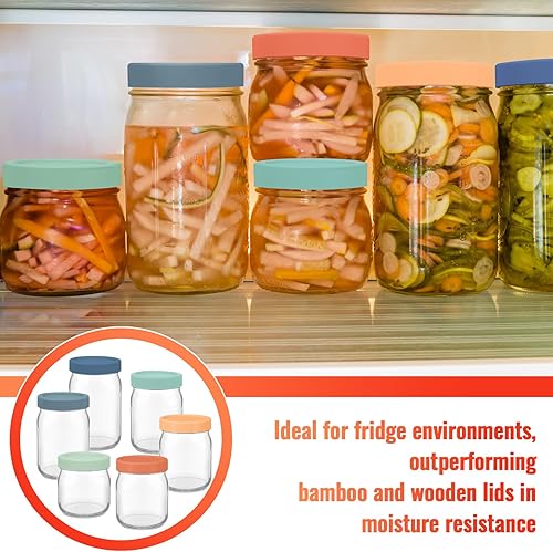 Miniatura 7 de Tapas de silicona para frascos, tapa gruesa a prueba de fugas para frascos Mason de boca, tapas grandes reutilizables para tarros de conservas