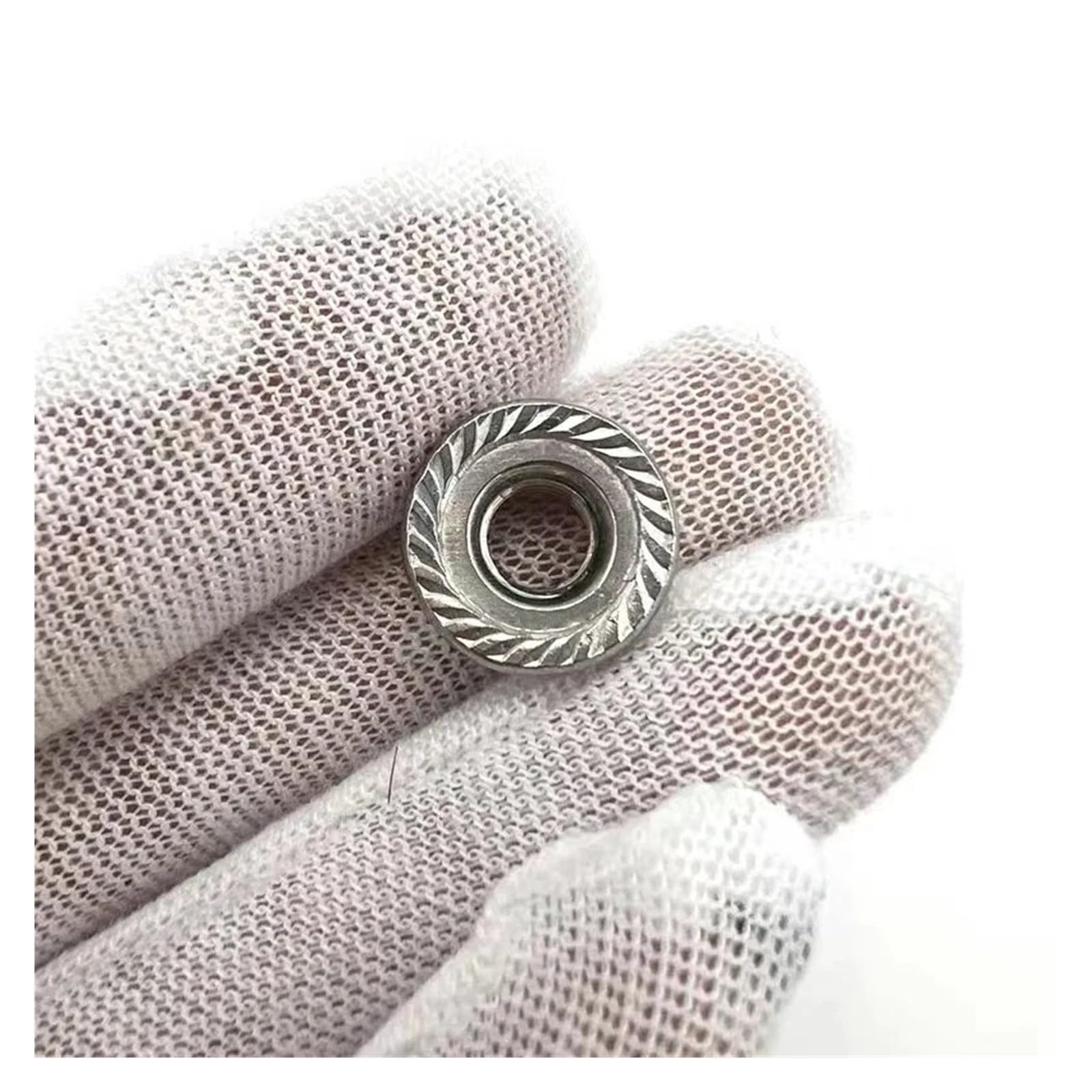 Nakrętka zabezpieczająca kołnierzowa, 5/50X M3 M4 M5 M6 M8 M10 M12 Stal nierdzewna Nakrętka kołnierzowa Spinlock z łbem sześciokątnym ząbkowanym, nakrętką zabezpieczającą(M5 50pcs)