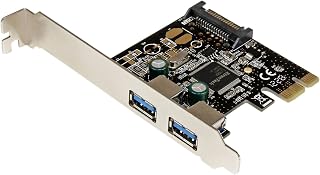 StarTech.com Adaptador Tarjeta Controladora PCI Express PCI-E 2 Puertos USB 3.0 (5Gbps) Externos con Alimentación SATA - 2x USB A - Hub Interno (PEXUSB3S23)