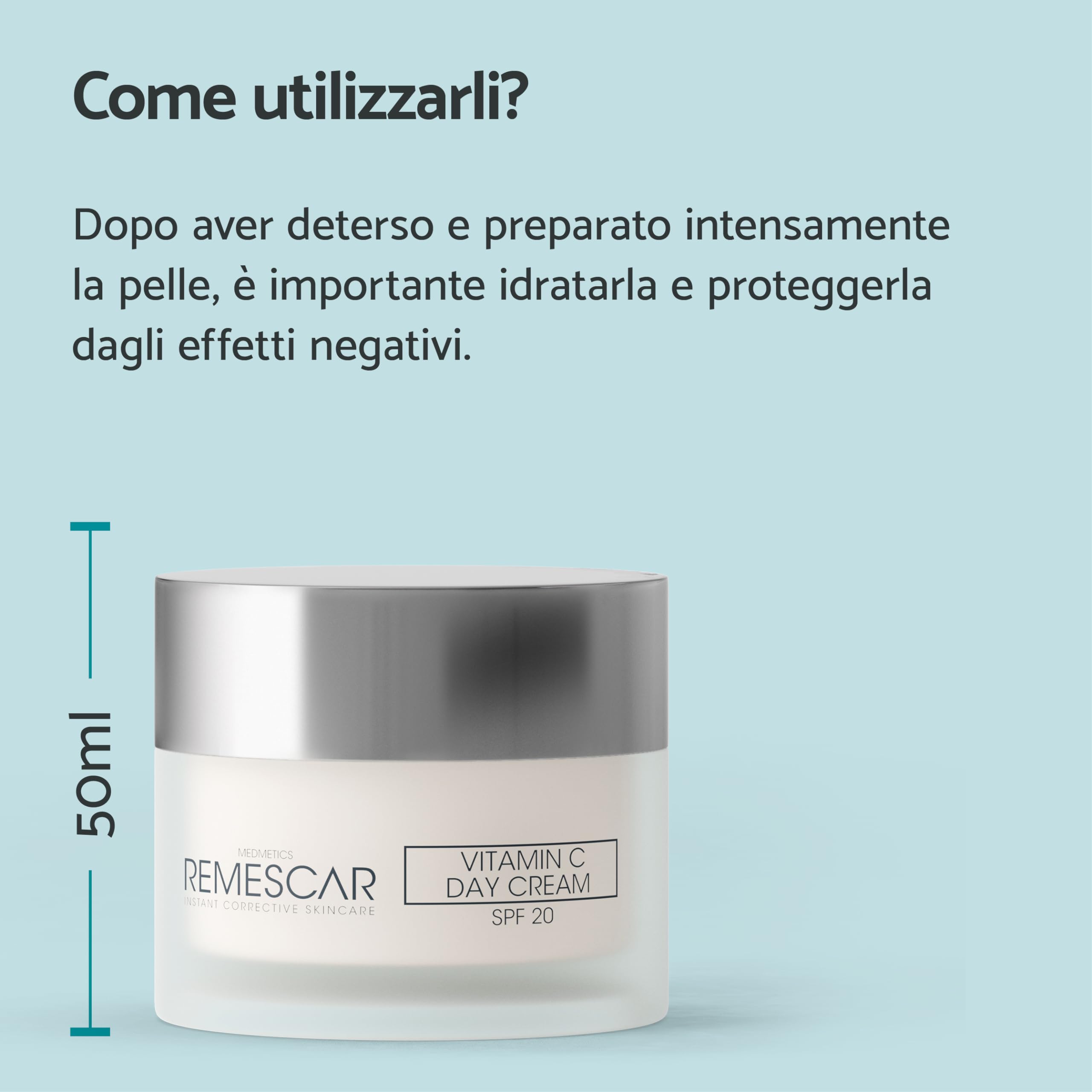 Remescar Crema Giorno Vitamina C SPF20 + Crema Notte Rigenerante – Duo Anti-Età Giorno e Notte – Idrata, Illumina e Rigenera la Pelle – Con Tecnologia Microbioma – 2 x 50 ml