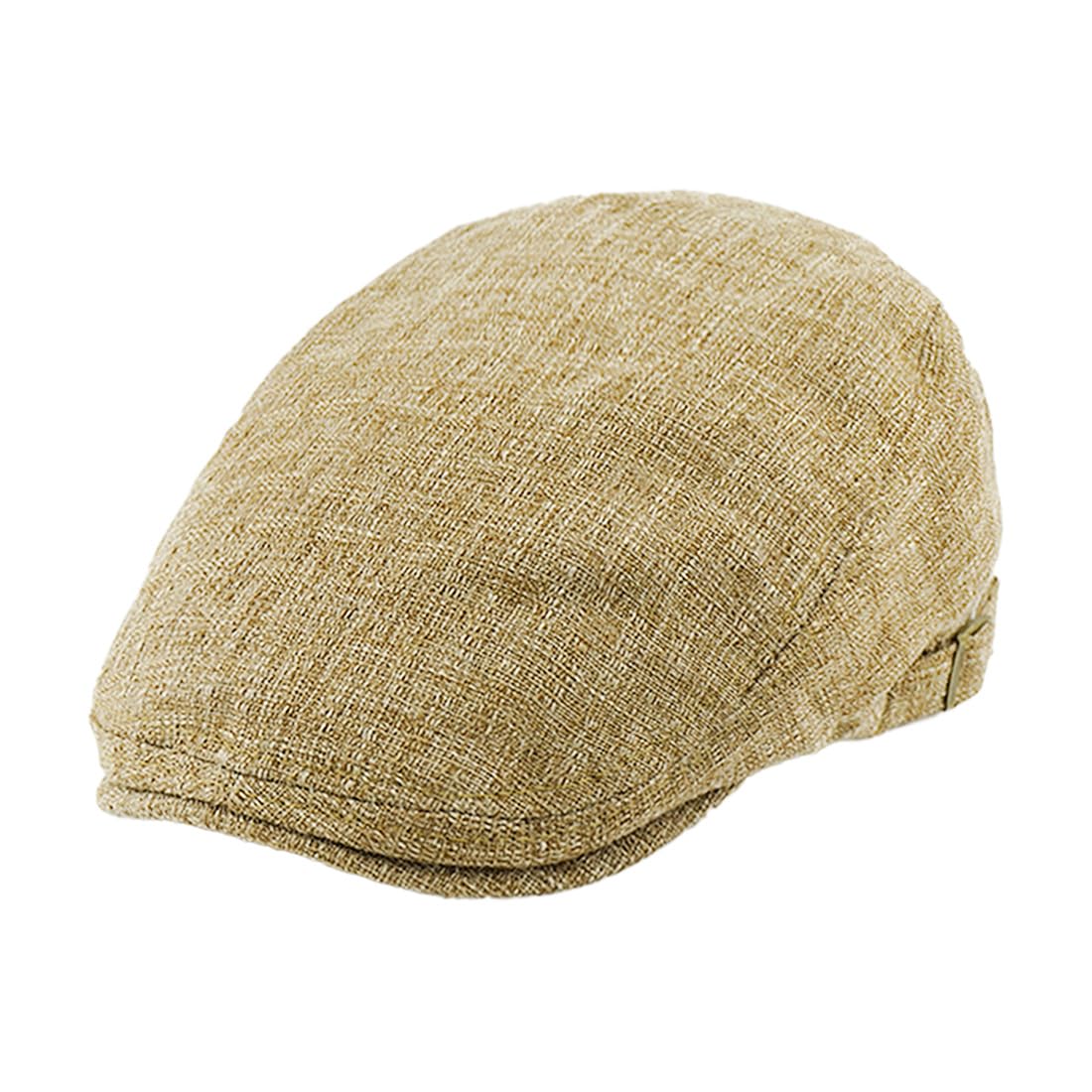 Gorra Newsboy De Algodón Y Lino Para Hombre - Boina Plana Ajustable, Talla Única (56-60 Cm) - Estilo Vintage, Ligera Y Transpirable