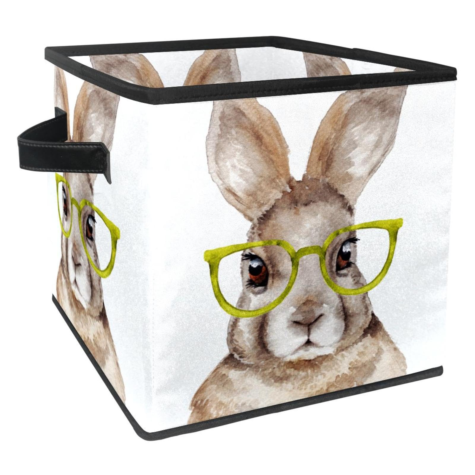 Panier de rangement en tissu avec poignées cube pliable robuste