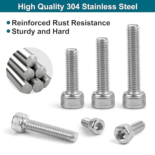 Miniatura 9 de Kit surtido de 1590 tornillos M3, kit de tornillos M3, tornillos de cabeza de botón M3 y tornillos de cabeza hueca M3, tornillos hexagonales