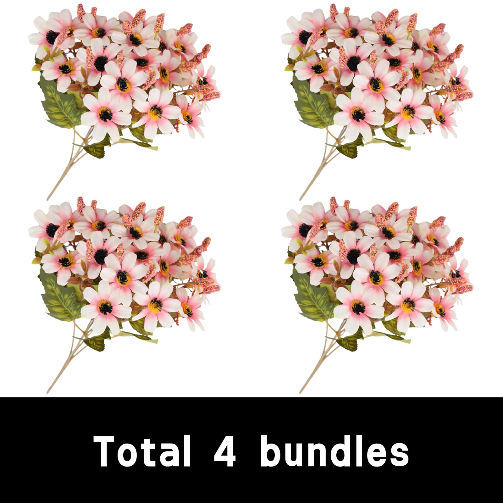 astylishome Bouquet of Flowers Artificial Plastic Plants Artificial Flower Gerbera Daisy Bouquet Wedding Shrysanthemum Jumping Orchid 3404 - Image 2