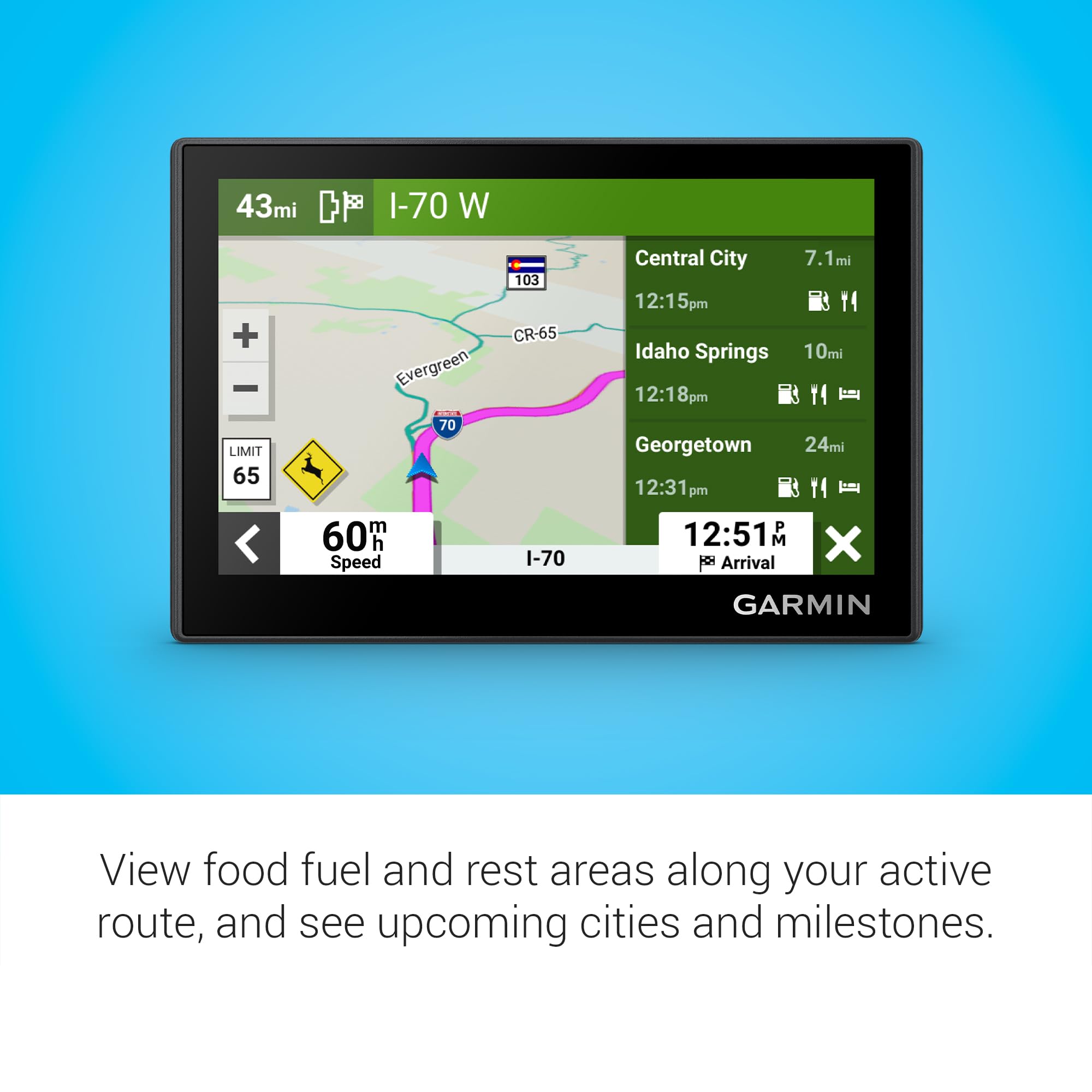 Garmin Drive 53, navegación por satélite GPS, pantalla de 5 pulgadas, mapeo completo de la UE, alertas de conductor, función TripAdvisor, guía de zona ambiental, tráfico en vivo y clima a través de la