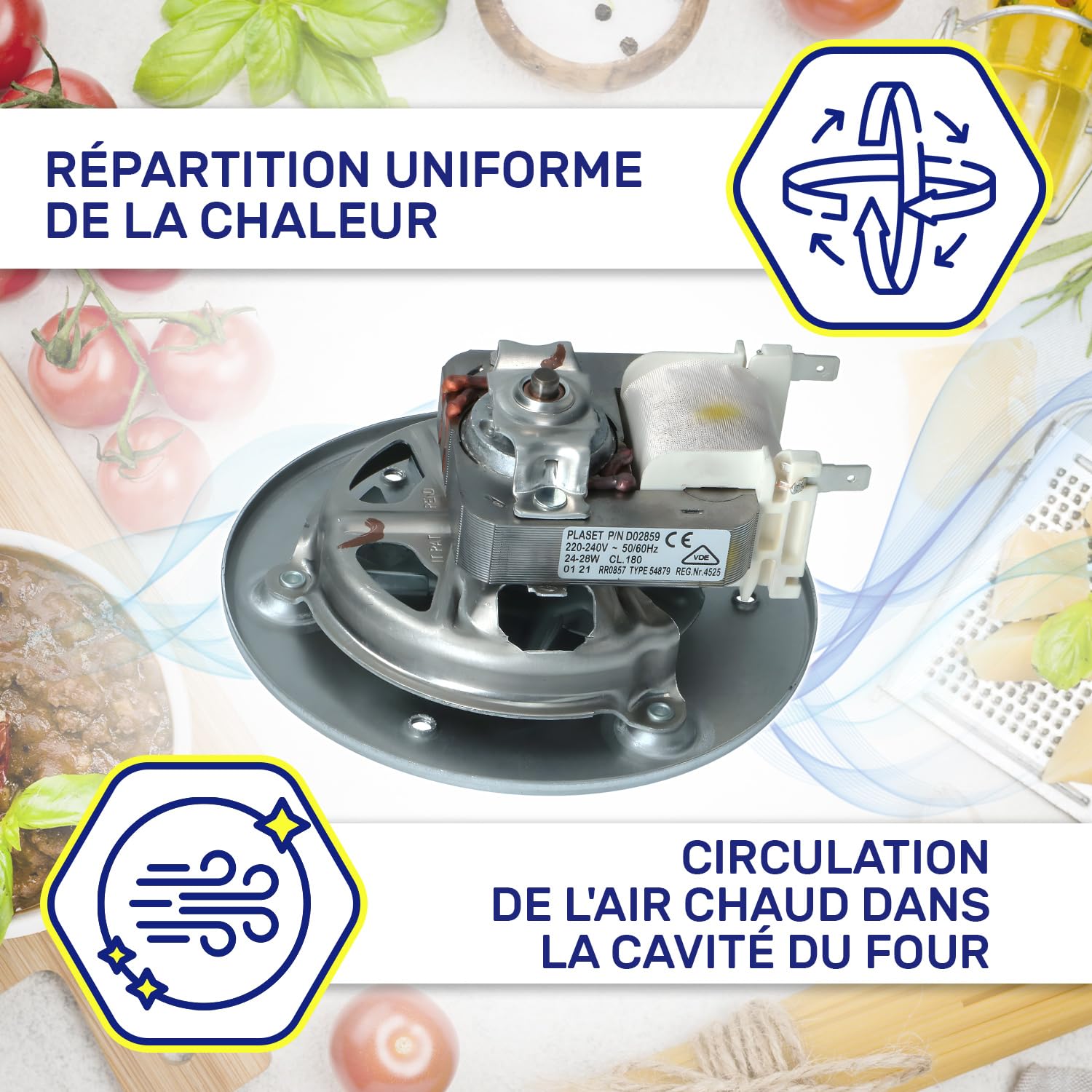 Moteur Ventilateur D'air Chaud pour Four 25W 220/240V 50/60Hz avec le Code Original C00230134 pour Indesit pour Hotpoint 482000062496 pour Whirlpool - MADE IN EU - Garantie de 10 Ans – MONTERAL