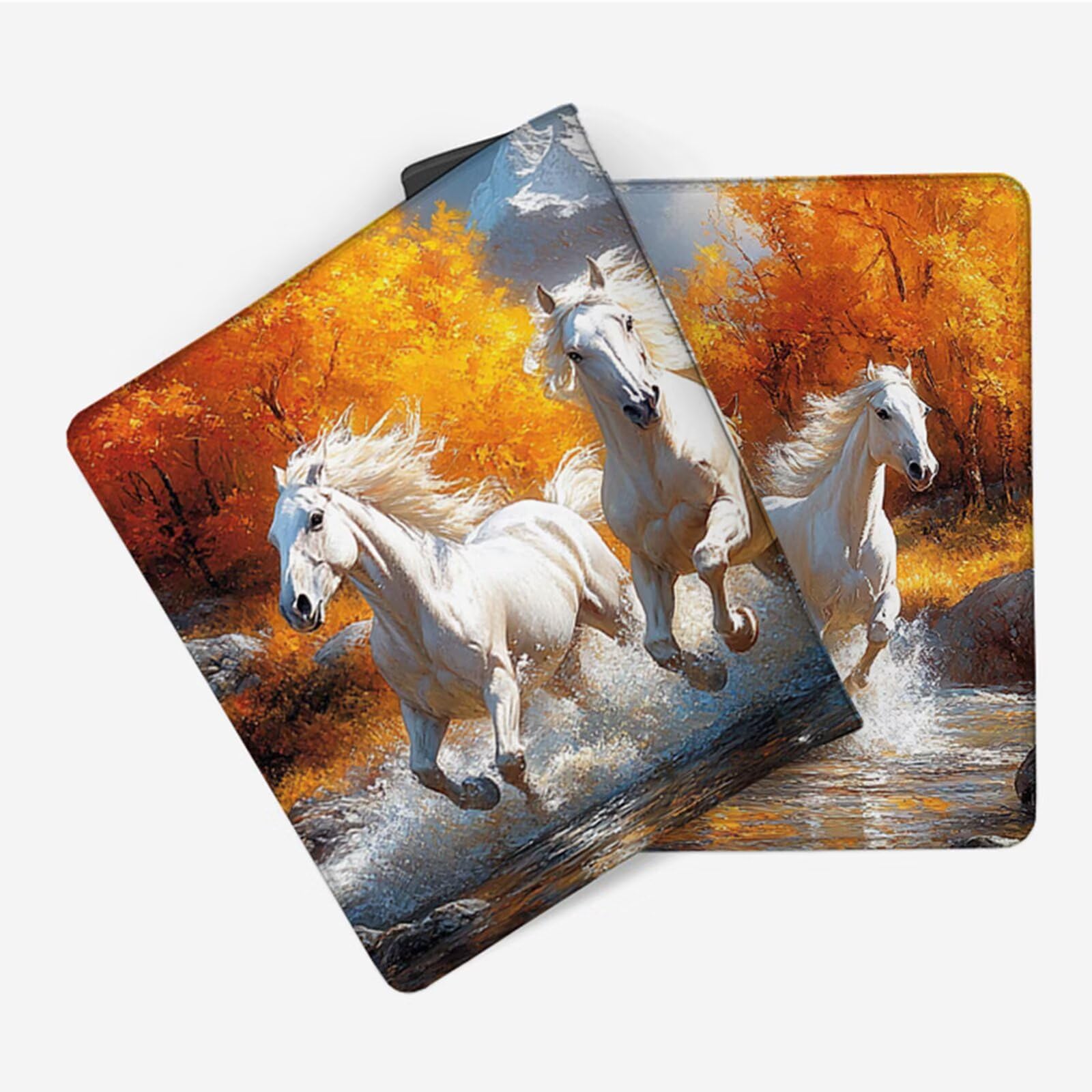Podkładka pod mysz do gier pomarańczowa XXL 1200 x 600 x 3 mm podkładka pod mysz z koniem, duże biurko ze zszytymi krawędziami do Pad PC akcesoria do gier, akcesoria biurowe