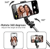 Vista 4 de Trakxy Trípodes para selfie stick para iPhone y Android con control remoto 3 en 1 extensible Bluetooth Selfie Stick Trípode, soporte portátil