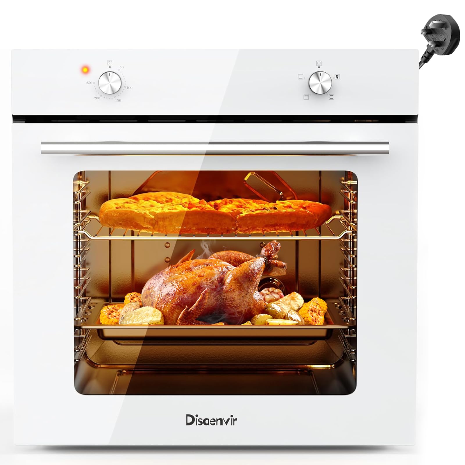 Electric Single Oven Built-in Integrated Black, Installed 65L 4 Functions Electric Single Oven Ideal for Family Cooking Easy Programmable Timer — view 9