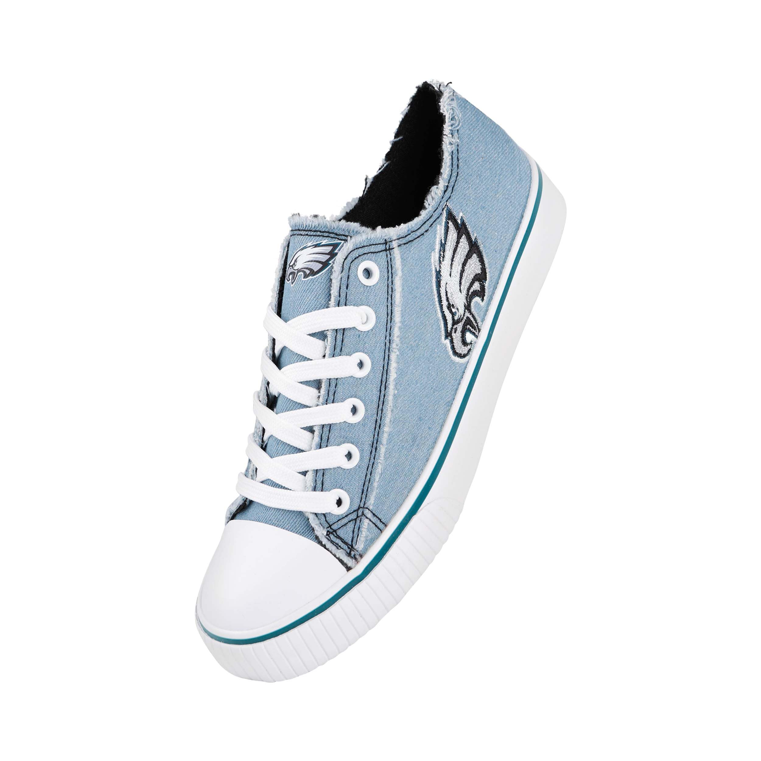 FOCO Philadelphia Eagles NFL Womens Denim Team Logo Low Top Canvas Shoes - 9