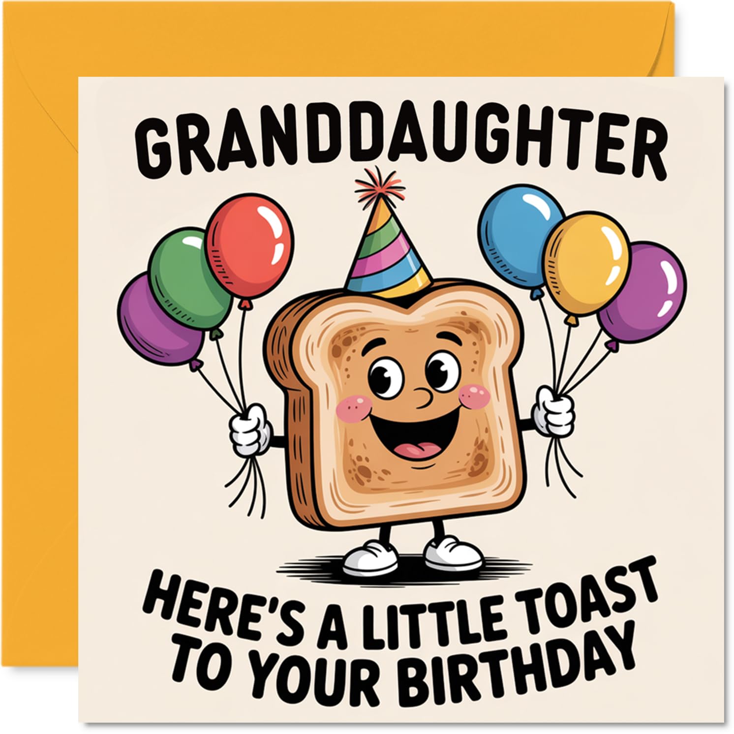 Granddaughter Birthday Card - A Little Toast To You - Happy Birthday Card for Granddaughter from Grandad Grandma, 145mm A Little Toast To You Bday Greeting Cards