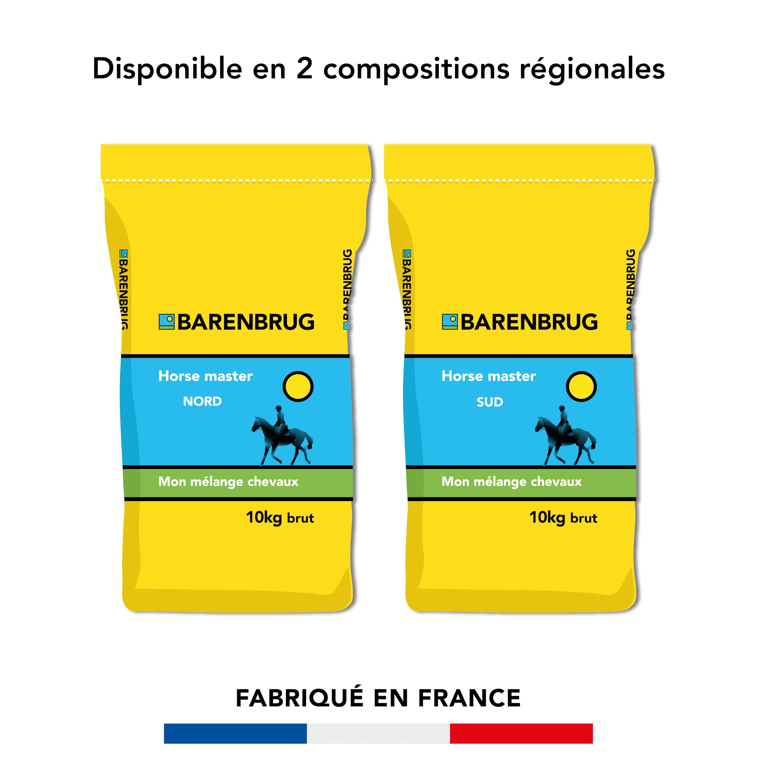 BARENBRUG - Mélange Chevaux - Horse Master Sud - Climats Secs - 10KG | Résiste au Piétinement et à l'Arrachement - Prairie Productive - Fabriqué en France