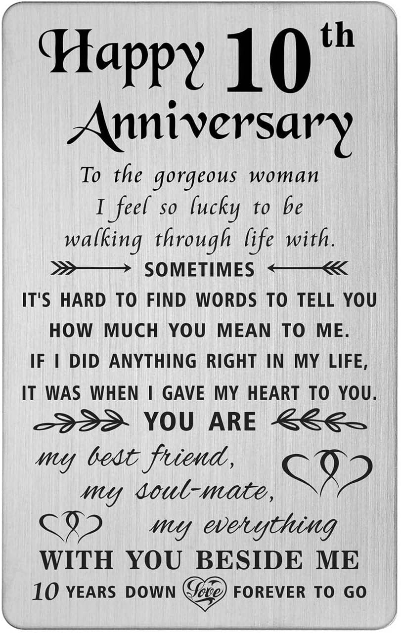 Marriage Anniversary Wishes For 10 Year Anniversary Card Husband