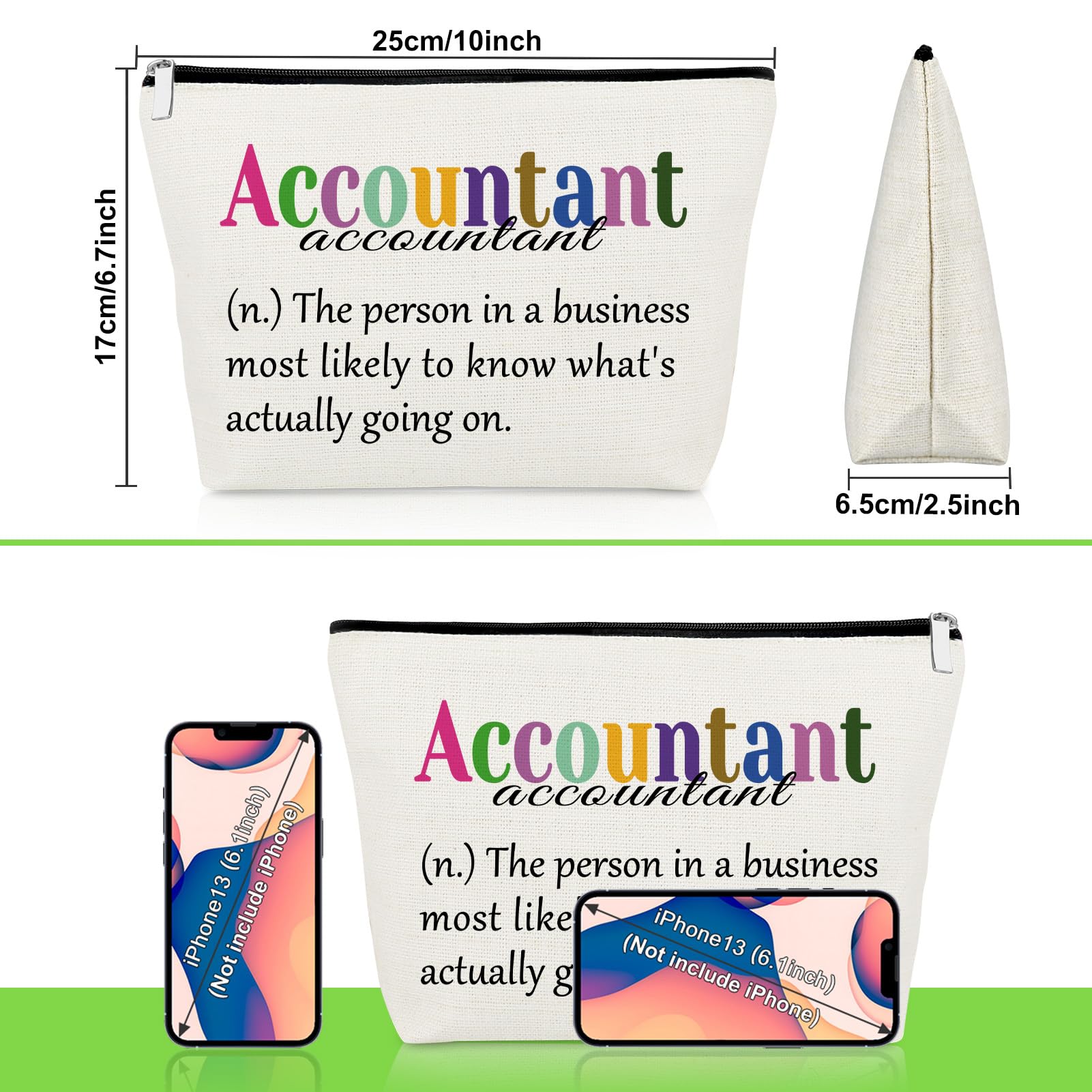 Accountant Definition Makeup Bag Accountant Gifts for Women Funny Office Gifts for Accounting Coworker Manager Thank You Cosmetic Bag for Colleague CPA Friend Christmas Birthday Present Travel Pouch