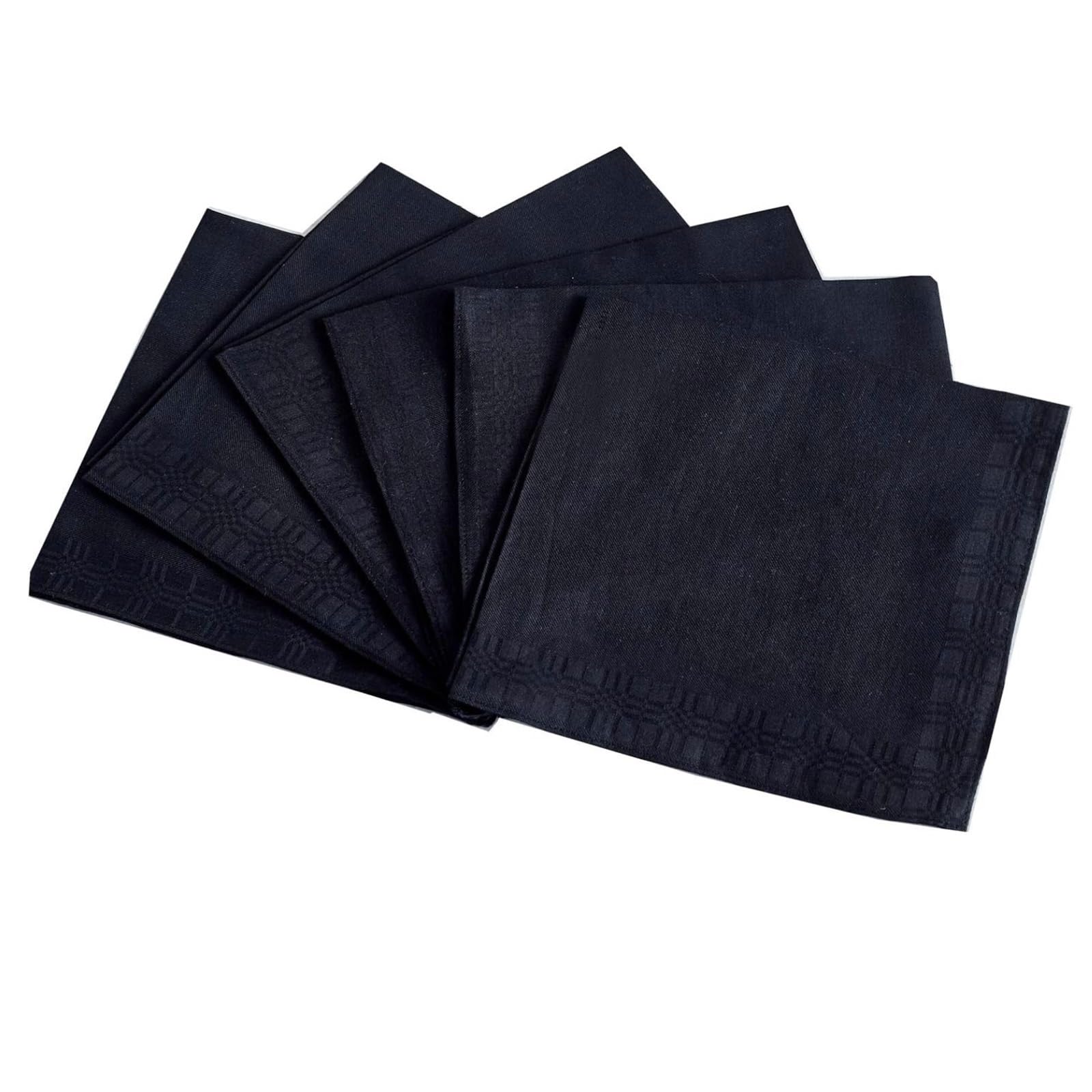 TaschentüCher Herren-Taschentücher aus weicher Baumwolle, schwarzes Taschentuch, 6er-Pack