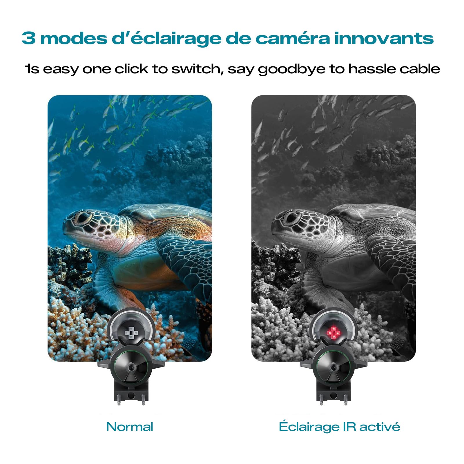 FourQ Sondeur Vidéo Pêche sous-Marine, Écran HD 4,3", Grand Angle 220°, Caméra Vision Nocturne IR, Câble Étanche 30m, 5000mAh, Idéal Pêche sur Glace, Lac, Bateau, Kayak