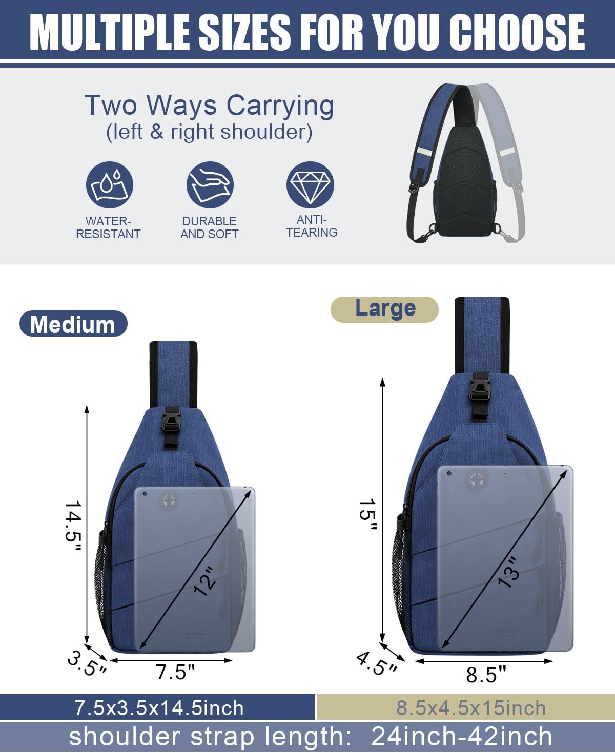 Crossbody Bags for Women Men Trendy Sling Bag Backpack Casual Chest Bag with Convertible Shoulder Strap - Image 2