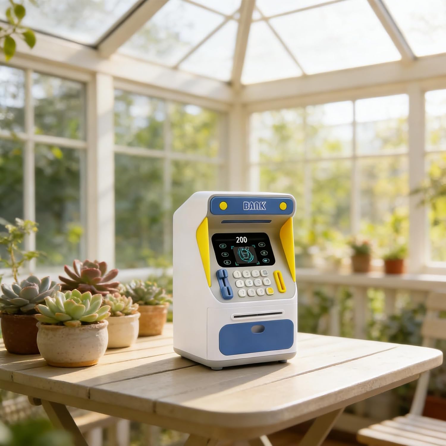 Creative Savings Jar with Simulated Biometric Feature and Password Function to Make Saving Exciting Permanent ABS Savings Toy