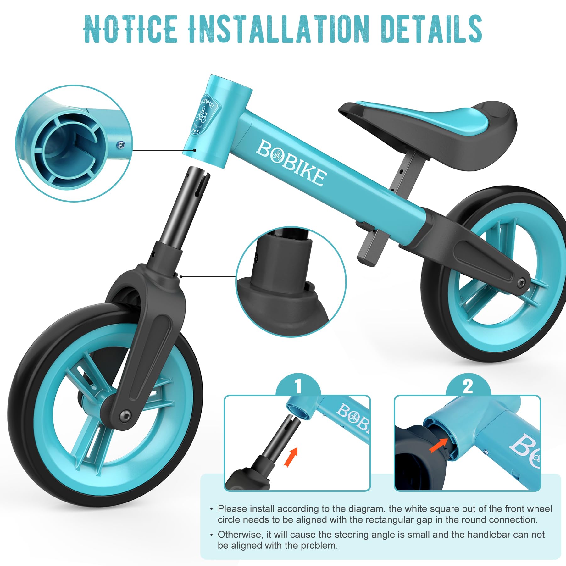 MHCYLION Bicicletta Bambini Senza Pedali per 1,5-4 Anni Fino a 25 Kg, volante e sellino Regolabili in Altezza, Bloccasterzo, Giocattoli Regali per Bambini Bicicletta Equilibrio Bambino