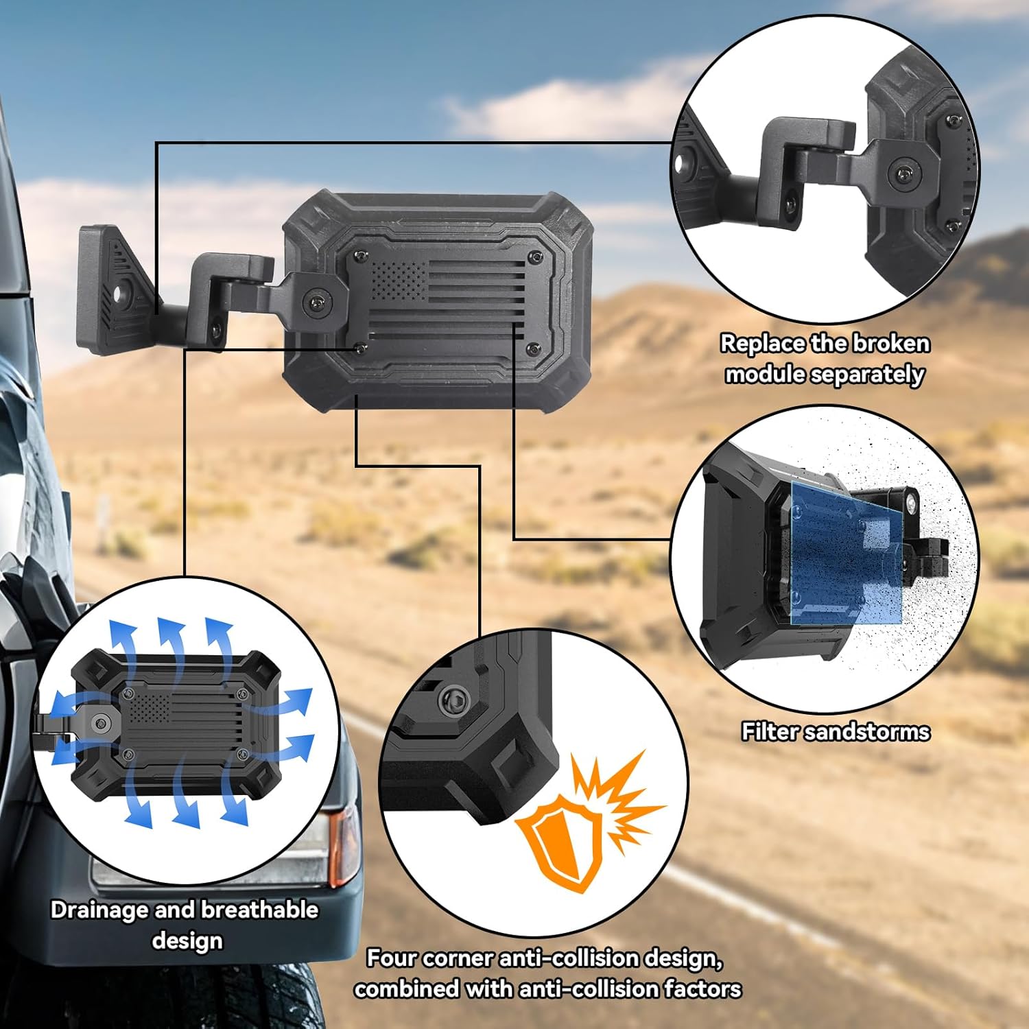 for Jeep Mirrors Doors Off (Compatible with Jeep Wrangler JL JLU & Jeep Gladiator JT 2024-2026)