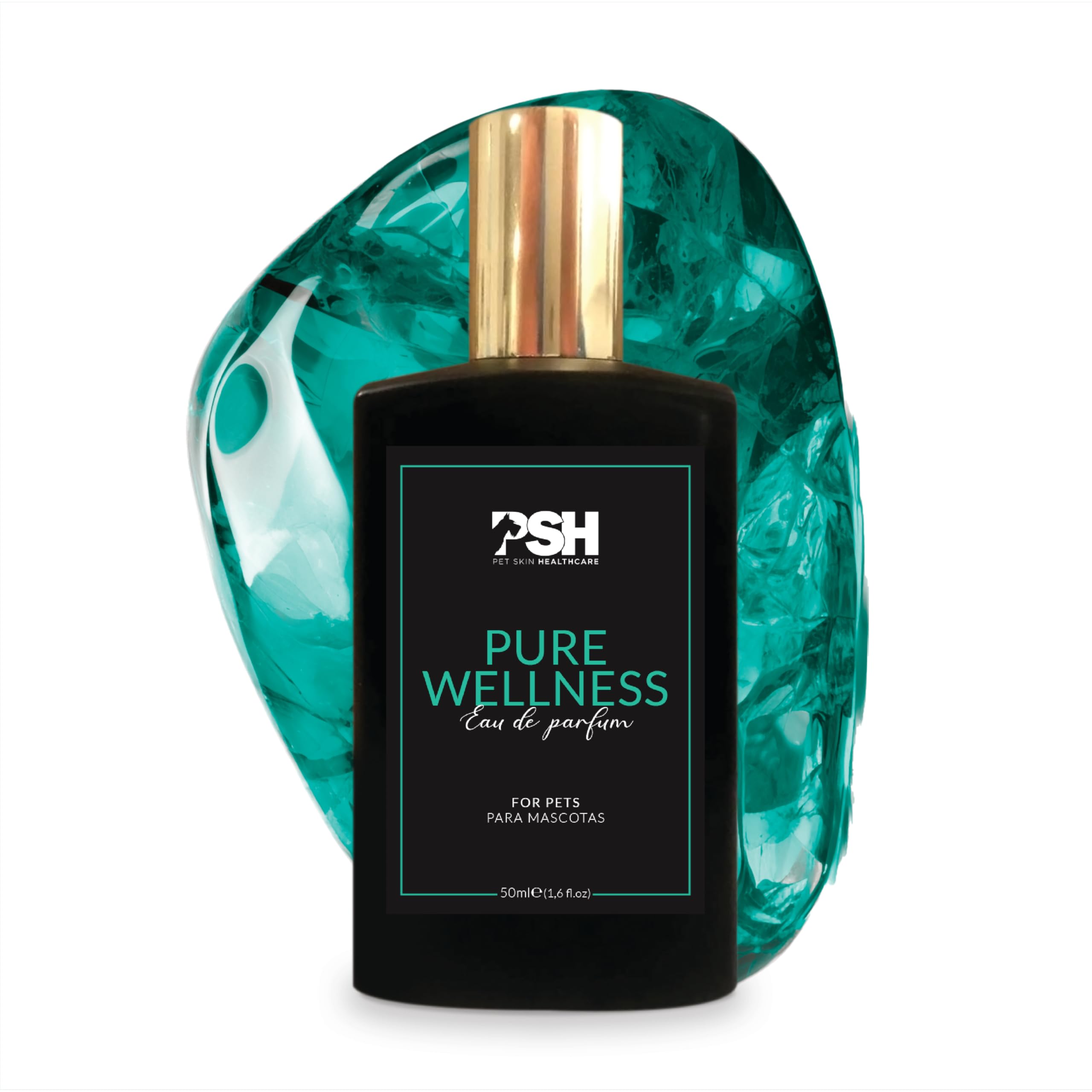 PSH Pure Wellness - Agua de Perfume para Perros y Gatos - Fragancia Floral Frutal Tropical - No Reseca la Piel - Incluye Mini Envase Recargable para Paseos - 50 ml
